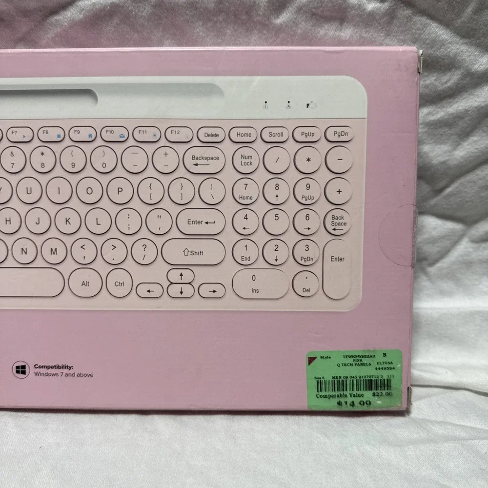 Tech Rebellion Apple/Windows 2.4GHz Wireless Desktop Keyboard From USA Pink